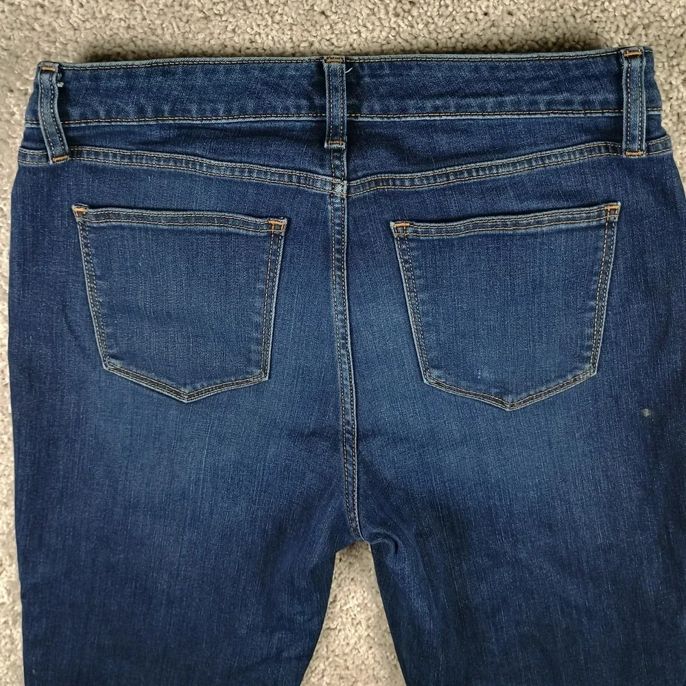 St. John's Bay Women's Size 12 Straight Leg Jeans Blue Denim Stretch Mid Rise